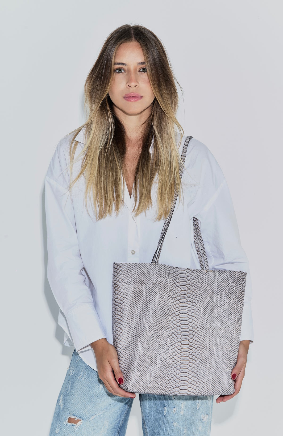 Bolsa tote grande de couro
