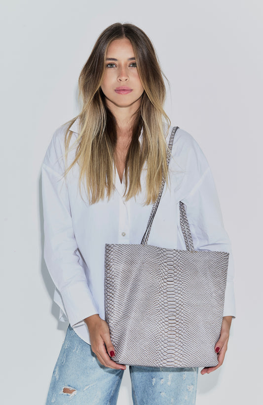 Bolsa tote grande de couro